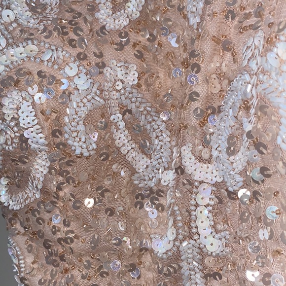 Blush Back Out Prom Dress